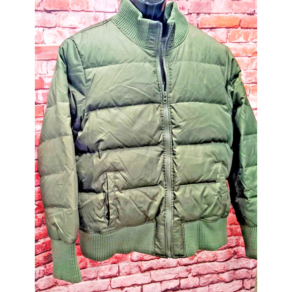 Vintage Old Navy Green Heavier Bomber/Puffer Coat - Picture 3 of 8